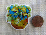 Second view of Golden Colored Christmas Ornament Needle Minder.