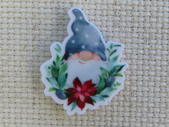 First view of Poinsettia Christmas Gnome Needle Minder,.