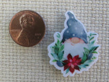 Second view of Poinsettia Christmas Gnome Needle Minder.