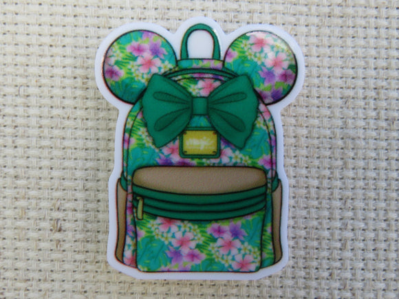 First view of Green Floral Backpack Needle Minder.