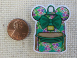 Second view of Green Floral Backpack Needle Minder.