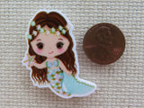 Second view of Starfish Holding Mermaid Needle Minder.