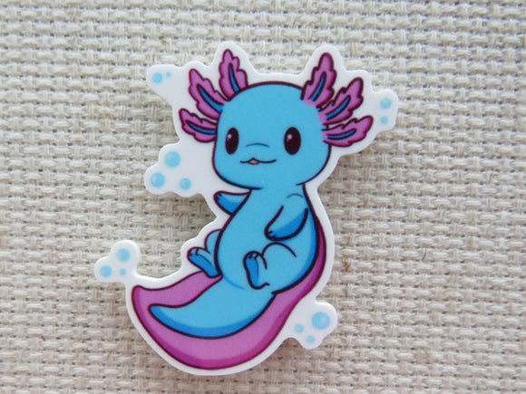 First view of Blue and Pink Axolotl Needle Minder.