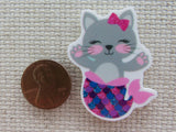Second view of Mermaid Kitty Needle Minder.