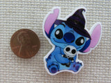 Second view of Witch Stitch Holding a Jack Doll Needle Minder.