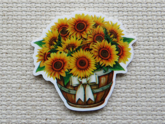 First view of A Barrel of Sunflowers Needle Minder.