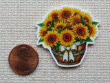Second view of A Barrel of Sunflowers Needle Minder.