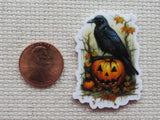 Second view of The Raven and the Jack-O-Lantern Needle Minder.