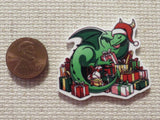 Second view of Christmas Dragon Needle Minder.