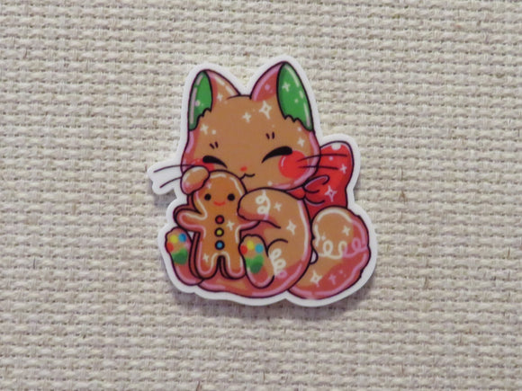 First view of Gingerbread Kitty Needle Minder.