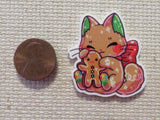 Second view of Gingerbread Kitty Needle Minder.