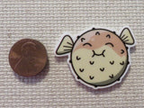 Second view of Smiling Puffer Fish Needle Minder.