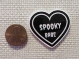 Second view of Spooky Babe Heart Needle Minder.