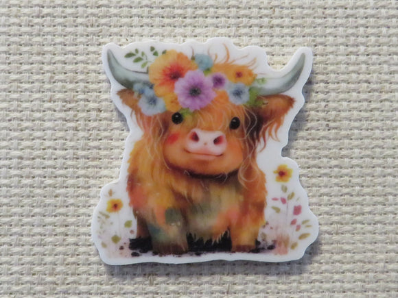 First view of Adorable Highland Calf Needle Minder.