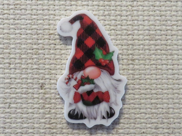 First view of Christmas Gnome with a Stocking Needle Minder.