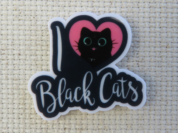 First view of I Love Black Cats Needle Minder.
