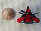 Second view of Elbows on the Table Deadpool Needle Minder.