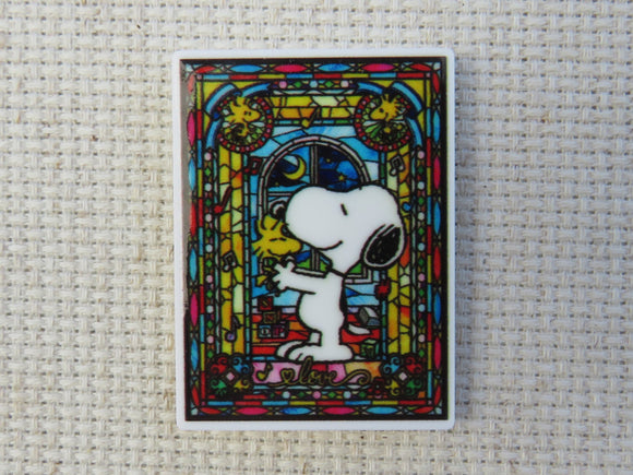 First view of Stained Glass Snoopy Needle Minder.