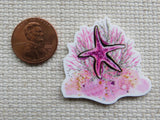 Second view of Pink Starfish Needle Minder.