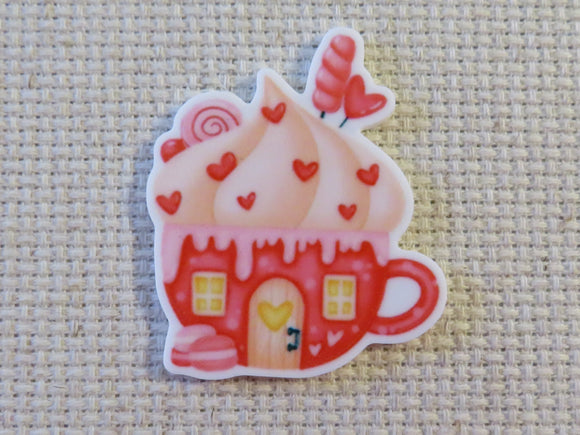 First view of Tea Cupcake House Needle Minder.