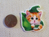 Second view of St. Patrick's Day Ginger Cat Needle Minder.