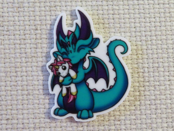First view of Teal Blue Dragon Needle Minder.