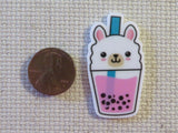 Second view of Llama Boba Needle Minder.