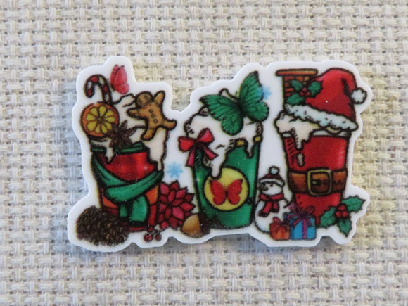 First view of A Trio of Christmas Drinks Needle Minder.