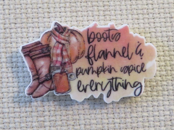 First view of Boots, Flannel & Pumpkin Spice Everything Needle Minder.