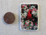 Second view of Red Cardinal Bird Needle Minder.