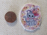 Second view of Fall Gray Kitty Needle Minder.