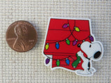 Second view of Christmas Lights Dog House Needle Minder.