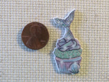 Second view of Mermaid Tail Cupcake Needle Minder.