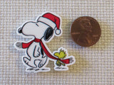 Second view of Snoopy and Woodstock Walking in the Snow Needle Minder.