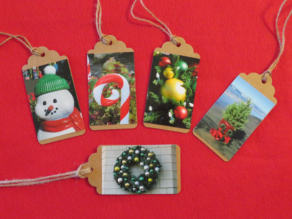First view of 5 different gift tags.