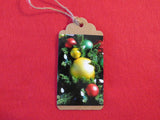 Golden, red and green ornament gift tag.