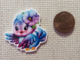 Second view of Pretty Blue Bird Needle Minder,