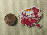 Second view of Pretty Blue Bird Needle Minder.