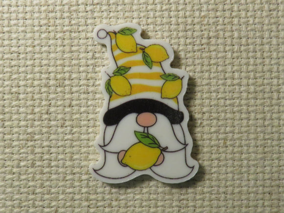 First view of Lemon Gnome Needle Minder.