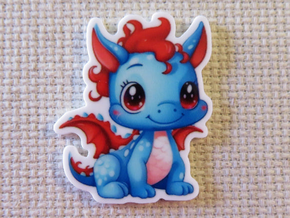 First view of Blue and Red Dragon Needle Minder.