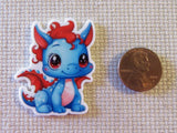 Second view of Blue and Red Dragon Needle Minder.