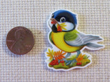 Second view of Yellow Chickadee Needle Minder.