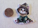 Second view of Scarecrow Kitty Needle Minder.