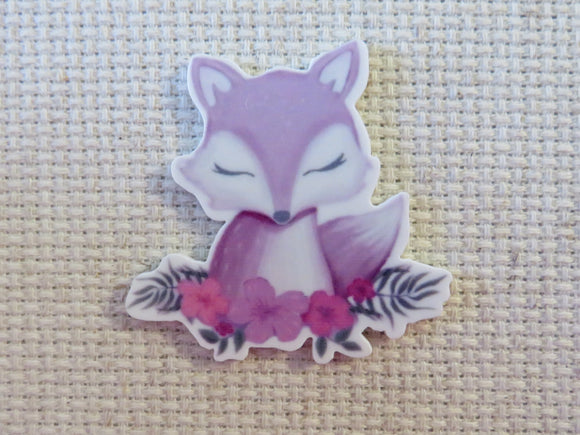 First view of Sleepy Purple Fox Needle Minder.
