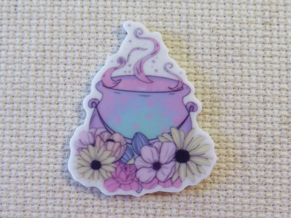 First view of Pastel Colored Cauldron Needle Minder.