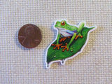 Second view of Frog on a Leaf Needle Minder.