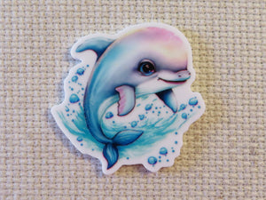 First view of Splashing Dolphin Needle Minder.