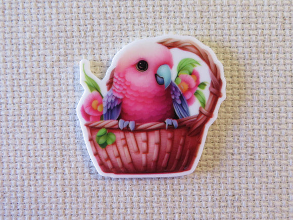 First view of Pink Parakeet in a Basket Needle Minder.