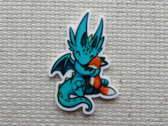 First view of Fox Loving Dragon Needle Minder.