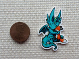 Second view of Fox Loving Dragon Needle Minder.